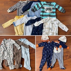 0-3 Month Baby Boy Footies
